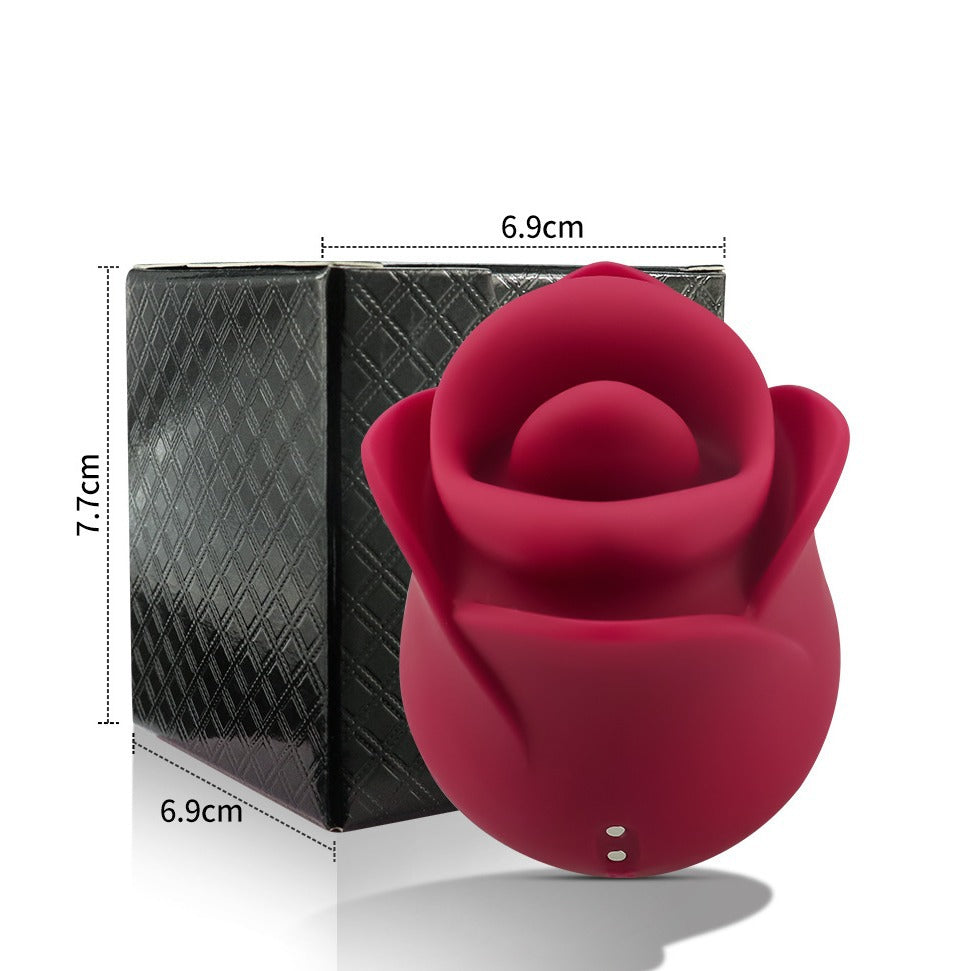 Lip and Tongue Stimulation Vibrator with Rose Design