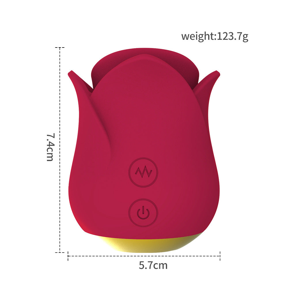 Lip and Tongue Stimulation Vibrator with Rose Design