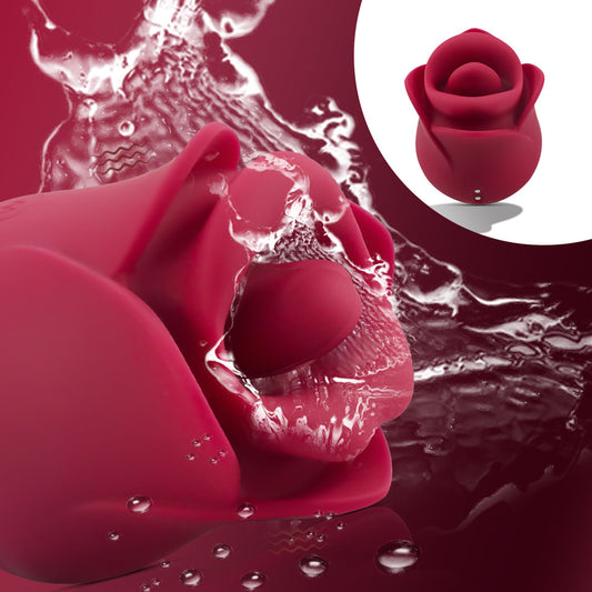 Lip and Tongue Stimulation Vibrator with Rose Design