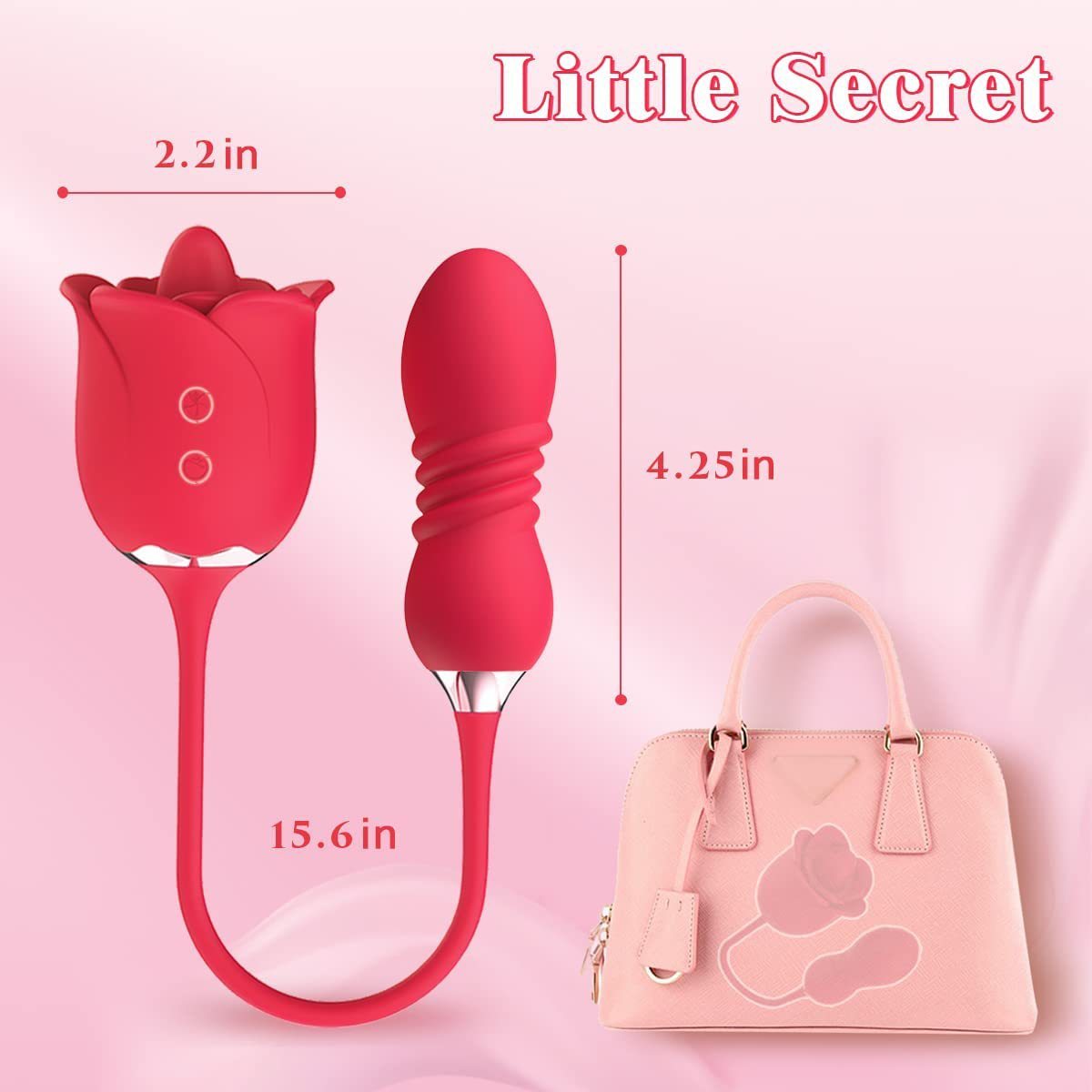 Extendable Vibrating Massager, Rose Themed